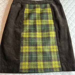 Maeve Brown and Yellow Plaid Pencil Skirt